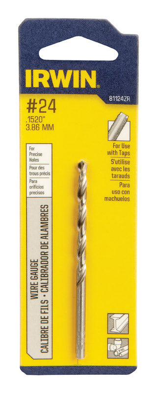 Irwin #24 X 3-1/8 in. L High Speed Steel Wire Gauge Bit Straight Shank