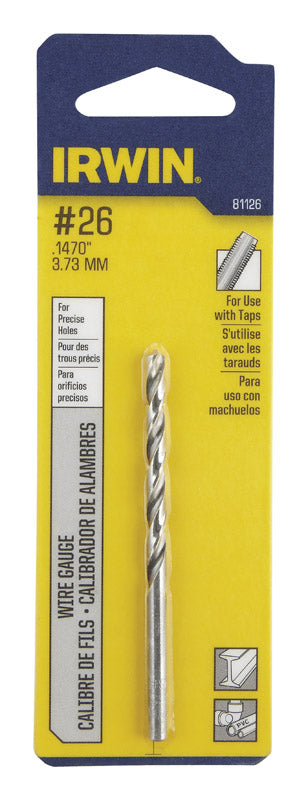 Irwin #26 X 3 in. L High Speed Steel Jobber Length Wire Gauge Bit Straight Shank