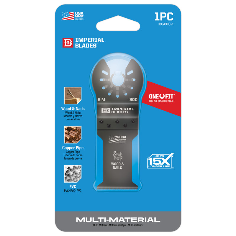 Imperial Blades One Fit 3-5/8 in. L Bi-Metal Oscillating Saw Blade