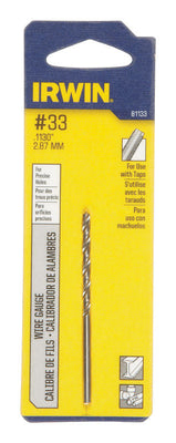 Irwin #33 X 2-5/8 in. L High Speed Steel Jobber Length Wire Gauge Bit Straight Shank