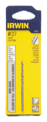 Irwin #37 X 2-1/2 in. L High Speed Steel Jobber Length Wire Gauge Bit Straight Shank