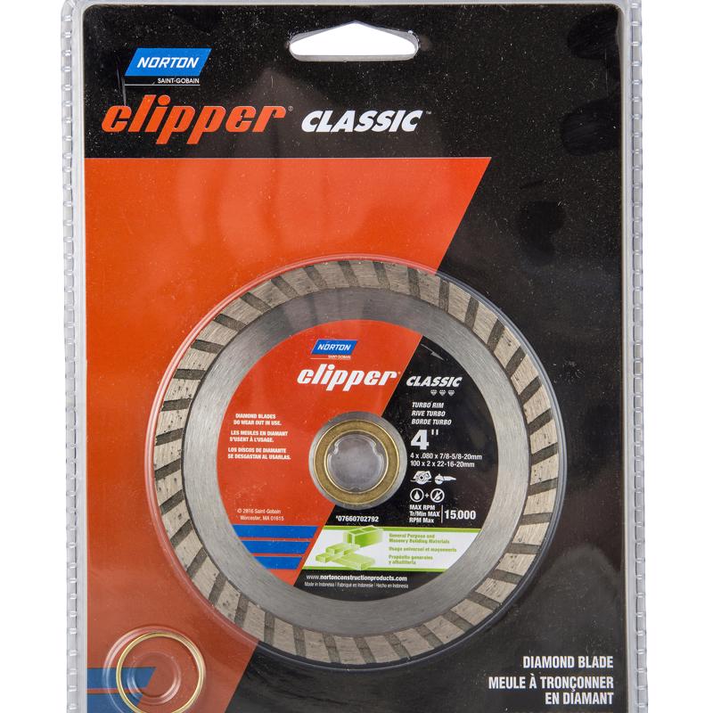 Norton Clipper 4 in. D X 5/8 and 7/8 mm Diamond Turbo Rim Blade