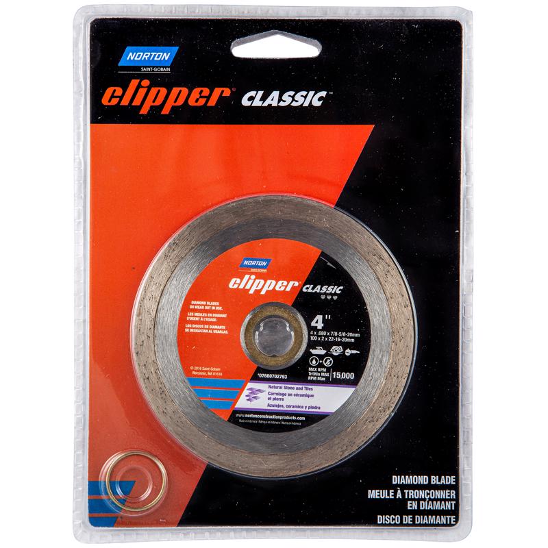 Norton Clipper 4 in. D X 5/8 and 7/8 in. Classic Diamond Continuous Rim Blade
