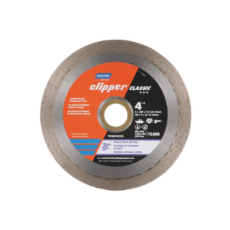 Norton Clipper 4 in. D X 5/8 and 7/8 in. Classic Diamond Continuous Rim Blade