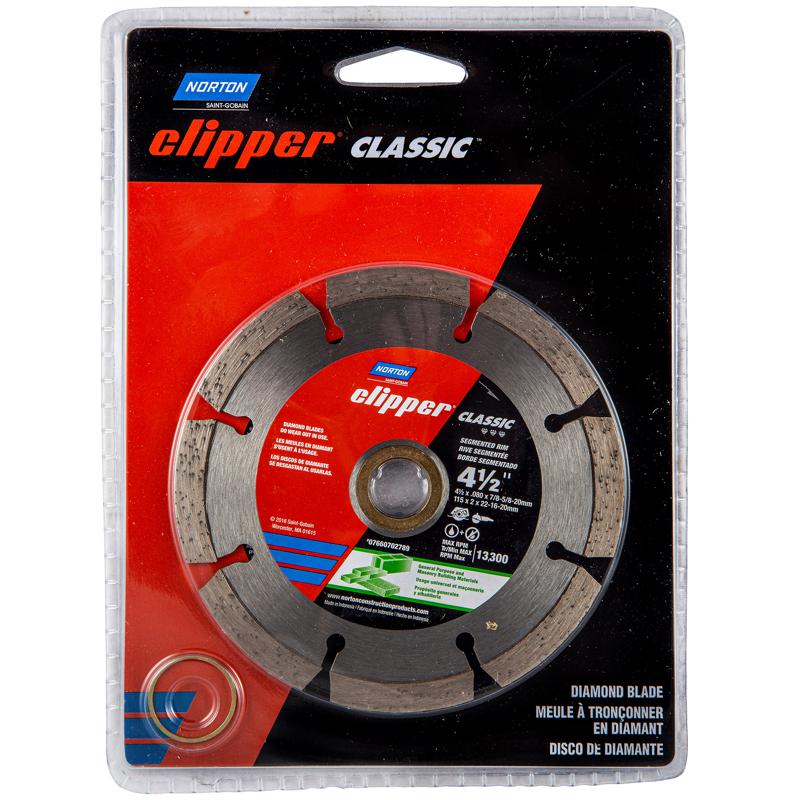 Norton Clipper 4-1/2 in. D X 5/8 and 7/8 in. Diamond Segmented Rim Blade