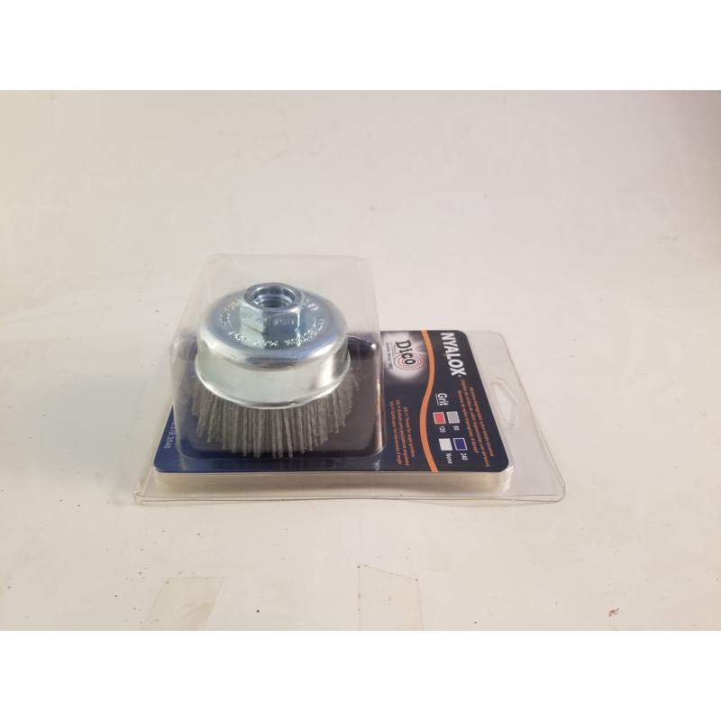 Dico Nyalox 3 in. D X 5/8-11 in. X 1/4 in. D Crimped Nylon Mandrel Mounted Cup Brush 12500 rpm