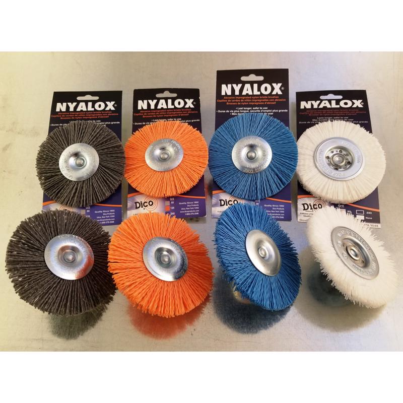 Dico Nyalox 4 in. D X 1/4 in. Aluminum Oxide Wheel Brush Assortment Mandrel Mounted Wheel Brush Asso