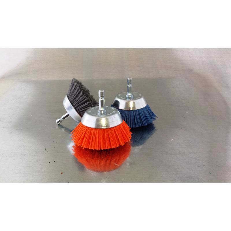 Dico Nyalox 2.5 in. D X 1/4 in. X 1/4 in. D Crimped Nylon Mandrel Mounted Cup Brush 4500 rpm