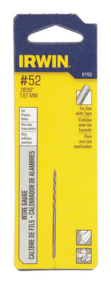 Irwin 52 X 1-7/8 in. L High Speed Steel Wire Gauge Bit Straight Shank