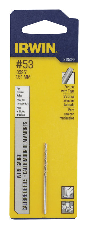 Irwin #53 X 1-7/8 in. L High Speed Steel Jobber Length Wire Gauge Bit Straight Shank