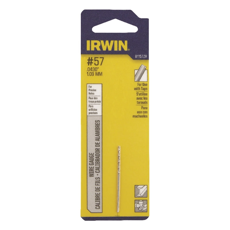 Irwin #57 X 1-3/4 in. L High Speed Steel Wire Gauge Bit Straight Shank