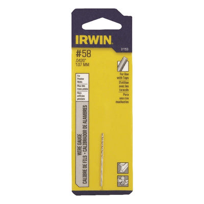 Irwin #58 X 1-5/8 in. L High Speed Steel Wire Gauge Bit Straight Shank