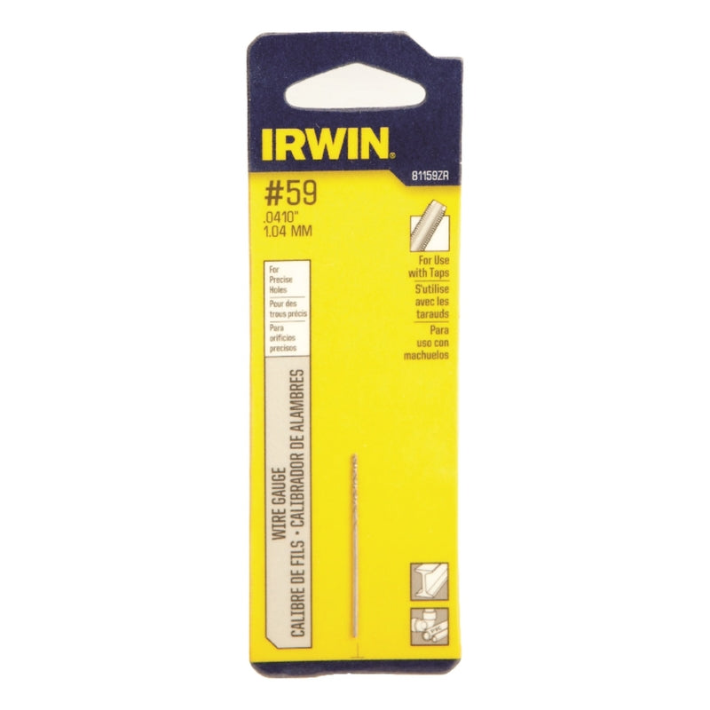 Irwin #59 X 1-5/8 in. L High Speed Steel Wire Gauge Bit Straight Shank