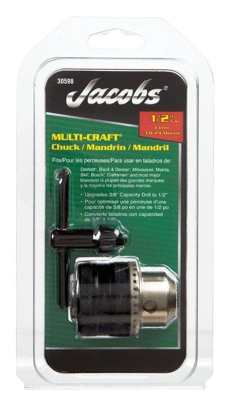 Jacobs 1/2 in. in. Drill Chuck 1/2 in. 3-Flat Shank