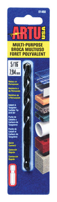 ARTU 5/16 in. X 4-1/2 in. L Tungsten Carbide Tipped Drill Bit Quick-Change Hex Shank
