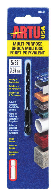 ARTU 5/32 in. X 3-1/8 in. L Tungsten Carbide Tipped Drill Bit Quick-Change Hex Shank