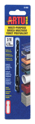 ARTU 3/16 in. X 3-1/2 in. L Carbide Tipped Drill Bit Quick-Change Hex Shank