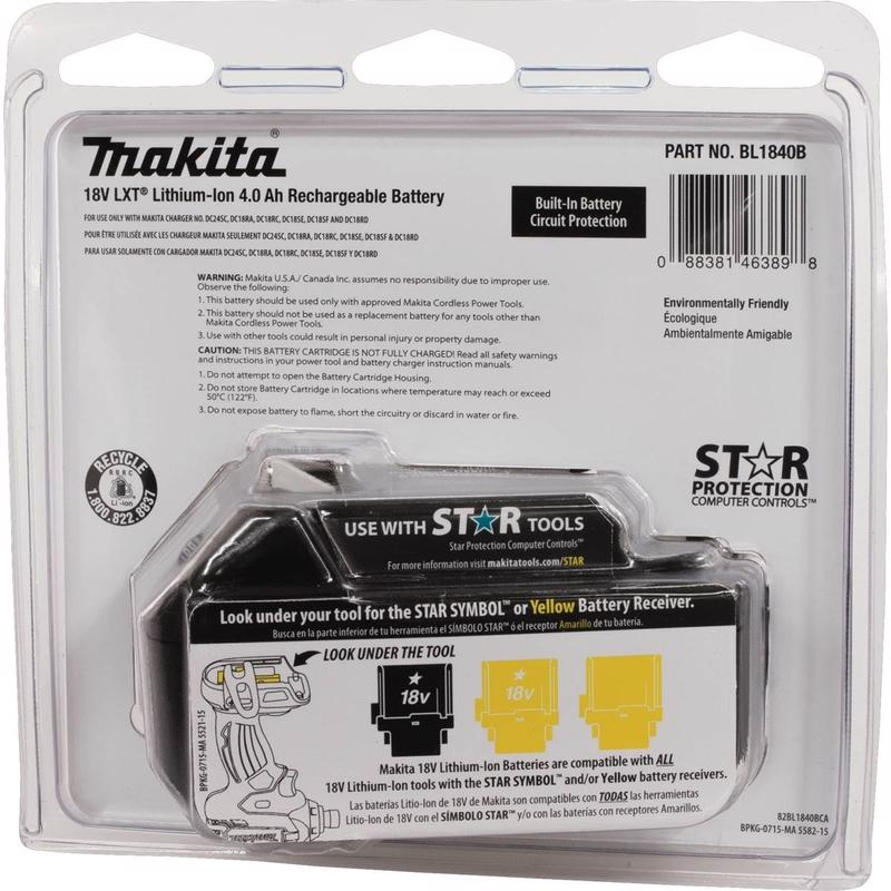 Makita 18V LXT 4 amps Lithium-Ion Slide Battery