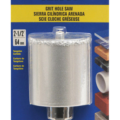 ARTU 2-1/2 in. Carbide Grit 2.6 in. L X 3/8 in. D Hole Saw Arbor