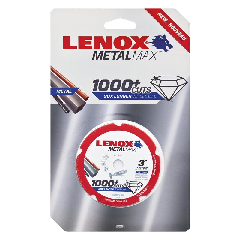 Lenox MetalMax 3 in. D X 3/8 in. Diamond/Metal Metal Cut-Off Blade