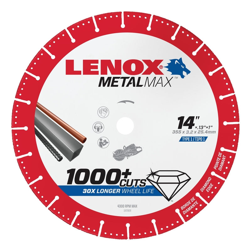 Lenox MetalMax 14 in. D X 1 in. Diamond/Metal Metal Cut-Off Blade
