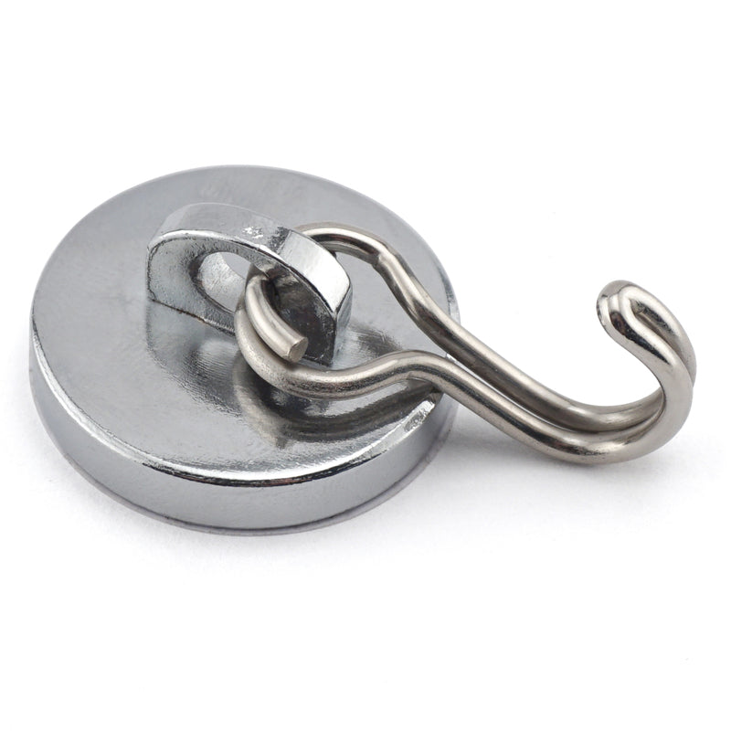 Magnet Source .225 in. L X 1.125 in. W Silver Magnetic Hook 40 lb. pull