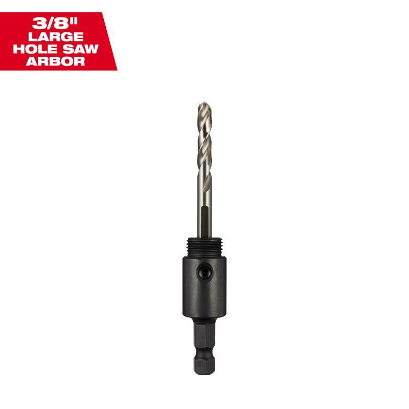 Milwaukee Hardened Steel Basic 1-5/8 in. L X 3/8 in. D Hole Saw Arbor