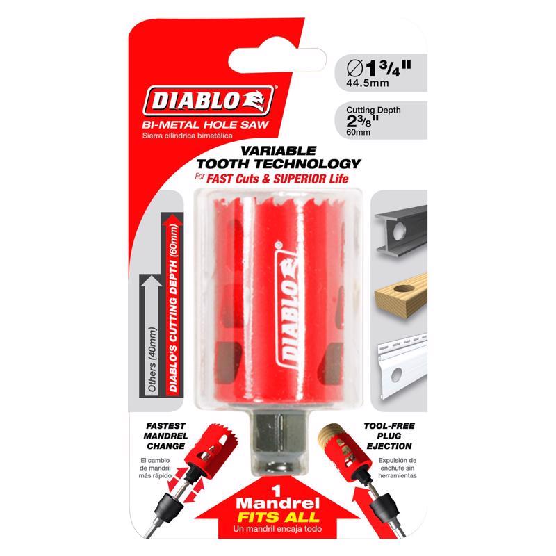 Diablo Snap-Lock Plus 1-3/4 in. Bi-Metal 2-3/8 in. L Hole Saw