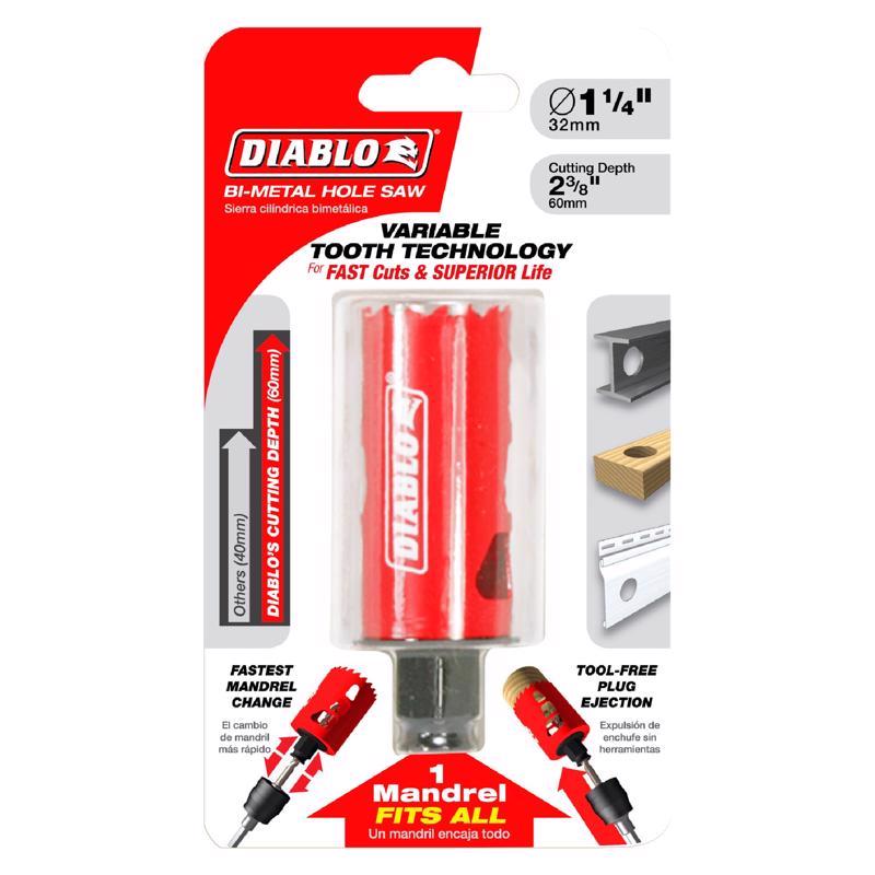 Diablo Snap-Lock Plus 1-1/4 in. Bi-Metal 2-3/8 in. L Hole Saw
