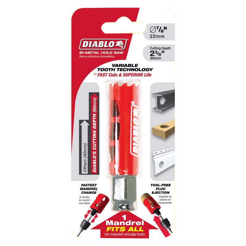 Diablo Snap-Lock Plus 7/8 in. Bi-Metal 2-3/8 in. L Hole Saw