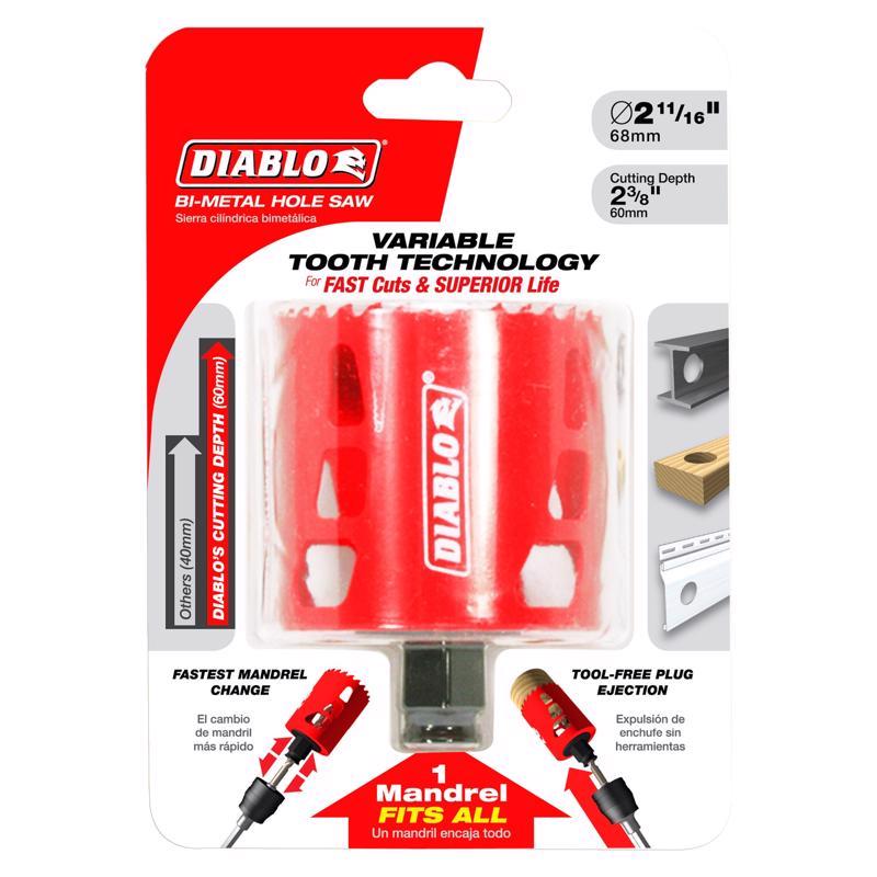 Diablo Snap-Lock Plus 2-11/16 in. Bi-Metal 2-3/8 in. L Hole Saw