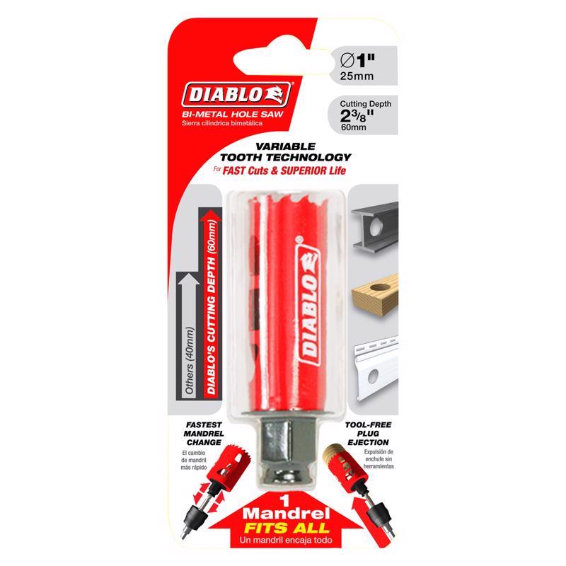 Diablo Snap-Lock Plus 1 in. Bi-Metal 2-3/8 in. L Hole Saw