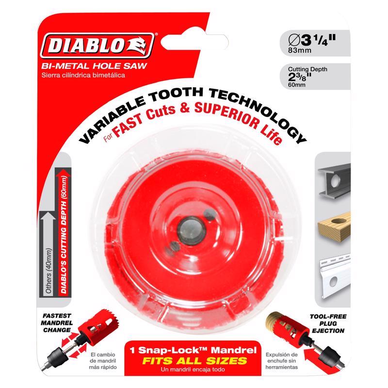 Diablo Snap-Lock Plus 3-1/8 in. Bi-Metal 2-3/8 in. L Hole Saw