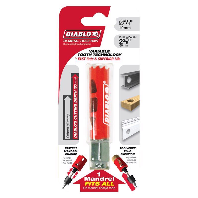 Diablo Snap-Lock Plus 3/4 in. Bi-Metal 2-3/8 in. L Hole Saw