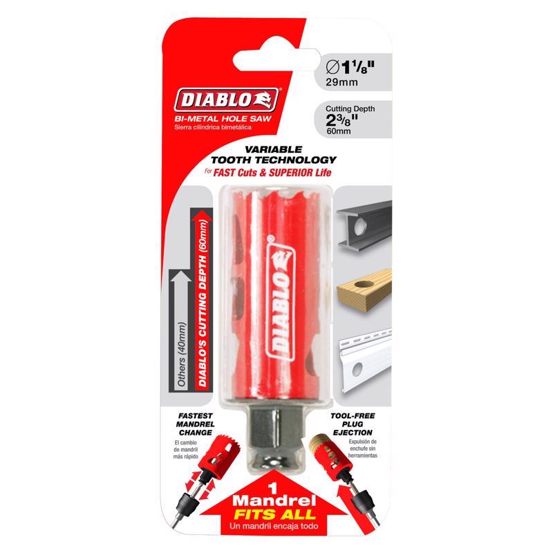 Diablo Snap-Lock Plus 1-1/8 in. Bi-Metal 2-3/8 in. L Hole Saw