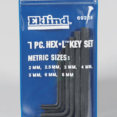 Eklind Hex-L 2-8 mm Metric Short Arm Hex L-Key Set 7 pc