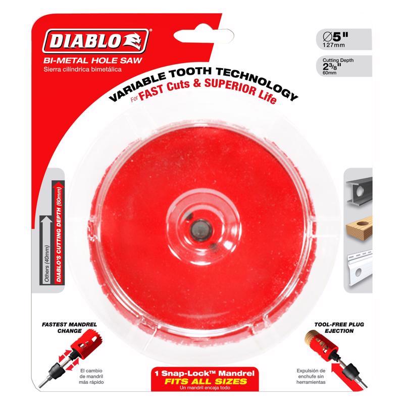Diablo Snap-Lock Plus 4-3/4 in. Bi-Metal 2-3/8 in. L Hole Saw