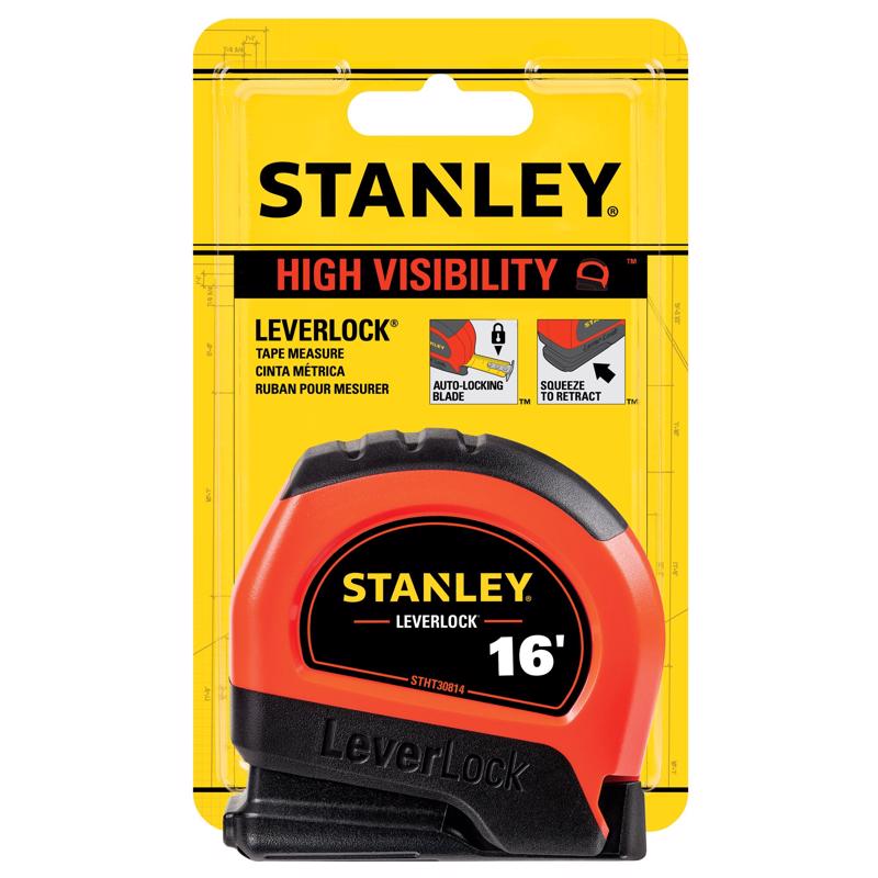 Stanley LeverLock 16 ft. L X 0.75 in. W Compact Tape Measure