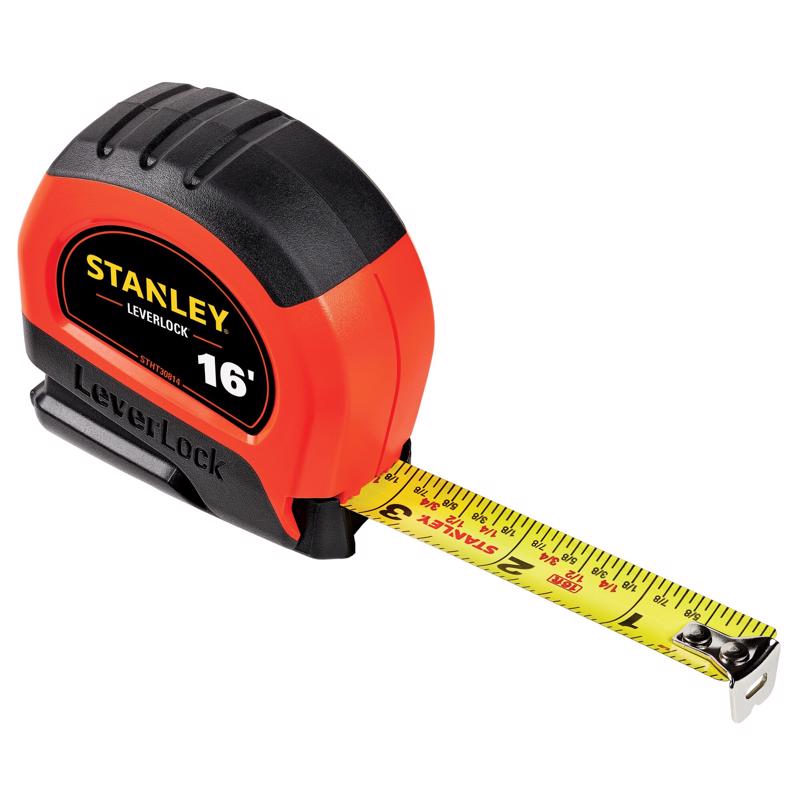 Stanley LeverLock 16 ft. L X 0.75 in. W Compact Tape Measure