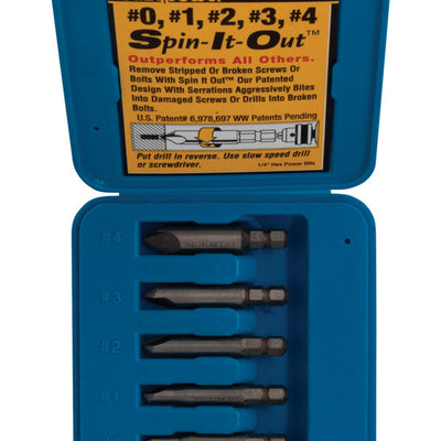 Eazypower Spin It Out Steel Screw Remover 2 in. 5 pc
