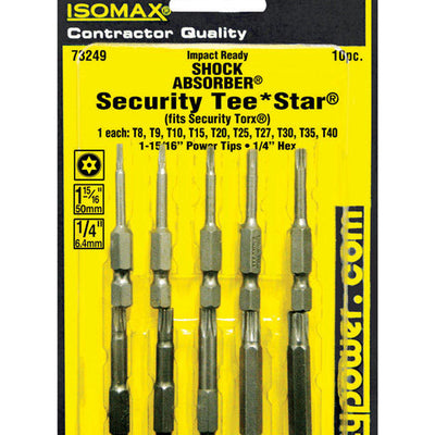 Eazypower Isomax Torx 1-15/16 in. L Impact Security Insert Bit Set Chrome Vanadium Steel 10 pc