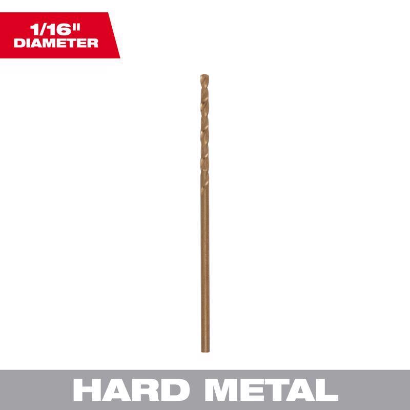 Milwaukee Red Helix 1/16 in. X 2 in. L Steel Thunderbolt Drill Bit Round Shank