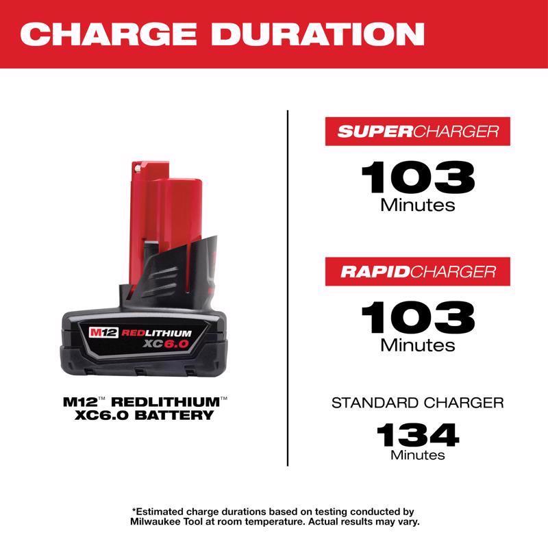 Milwaukee M12 RedLithium XC 6 Ah Lithium-Ion Battery Pack