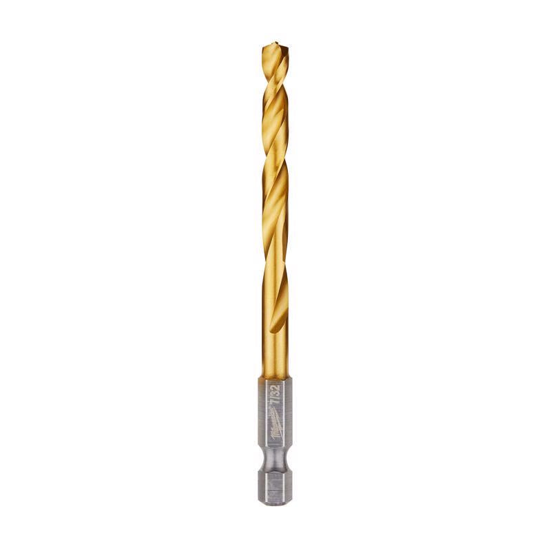 Milwaukee Shockwave 7/32 in. X 4.09 in. L Titanium Red Helix Drill Bit Hex Shank