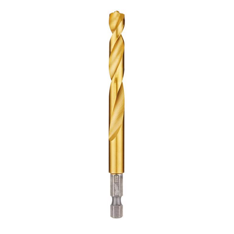 Milwaukee Shockwave 11/32 in. X 4.57 in. L Titanium Red Helix Drill Bit Hex Shank