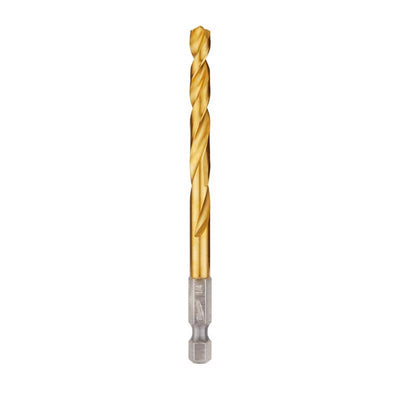 Milwaukee Shockwave 1/4 in. X 4.13 in. L Titanium Red Helix Drill Bit Hex Shank
