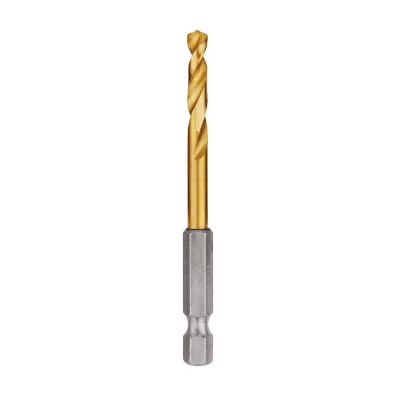 Milwaukee Shockwave 3/16 in. X 3.00 in. L Titanium Red Helix Drill Bit Hex Shank
