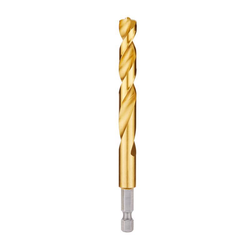 Milwaukee Shockwave 25/64 in. X 4-11/16 in. L Titanium Red Helix Drill Bit Hex Shank