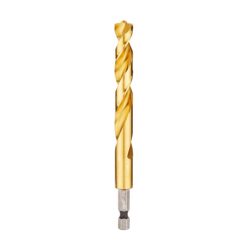 Milwaukee Shockwave 7/16 in. X 4.92 in. L Titanium Red Helix Drill Bit Hex Shank