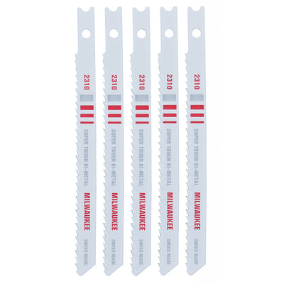 Milwaukee 4 in. Bi-Metal U-Shank Embedded cutting Jig Saw Blade 10 TPI 5 pk